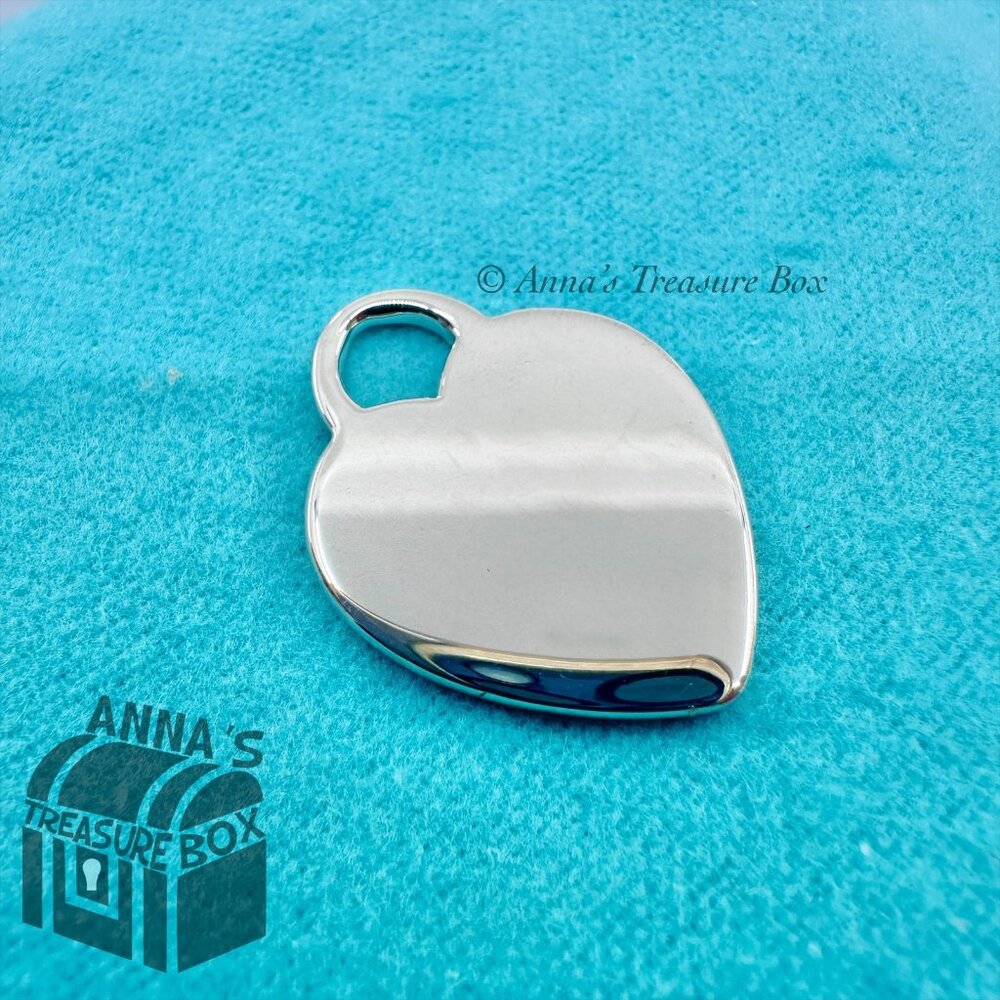 Tiffany & Co. 925 Silver Engravable Blank Heart Tag Charm Pendant #2